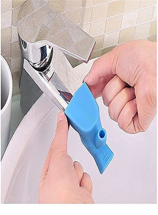 Woffely Pack Of 2 Flexible Silicone Polished Faucet Extension||Tap Extender For Wash Your Face||Faucet Extender For Drink Water||Fauce For Kitchen & Bathroom [Multicolor] - Image 4