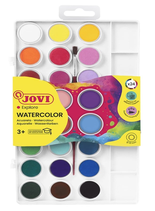 Jovi Watercolor Paint Set; Set of 24 Colors with Brush - Image 1