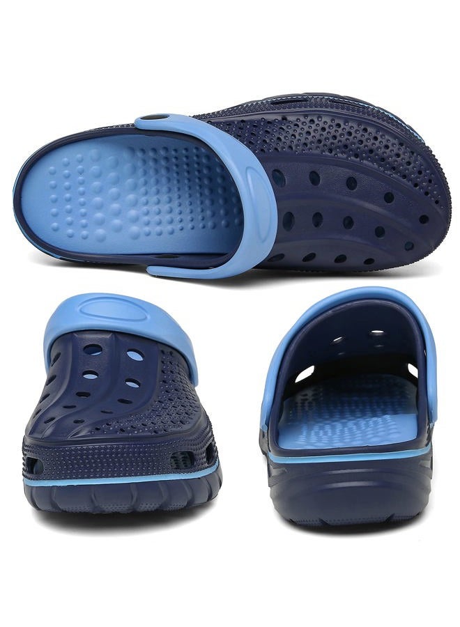 ChayChax Unisex Garden Clogs Casual Beach Slippers Slip-On Mules Shoes Indoor Outdoor for Men and Women, Black Blue, 6-7 Women/5-6 Men - Image 4
