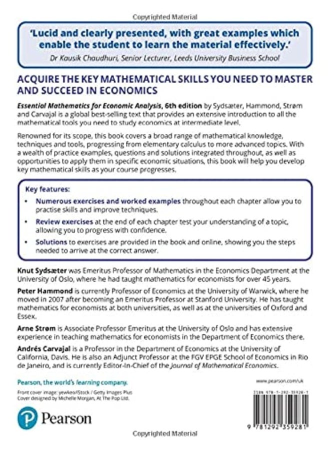 Essential Mathematics for Economic Analysis