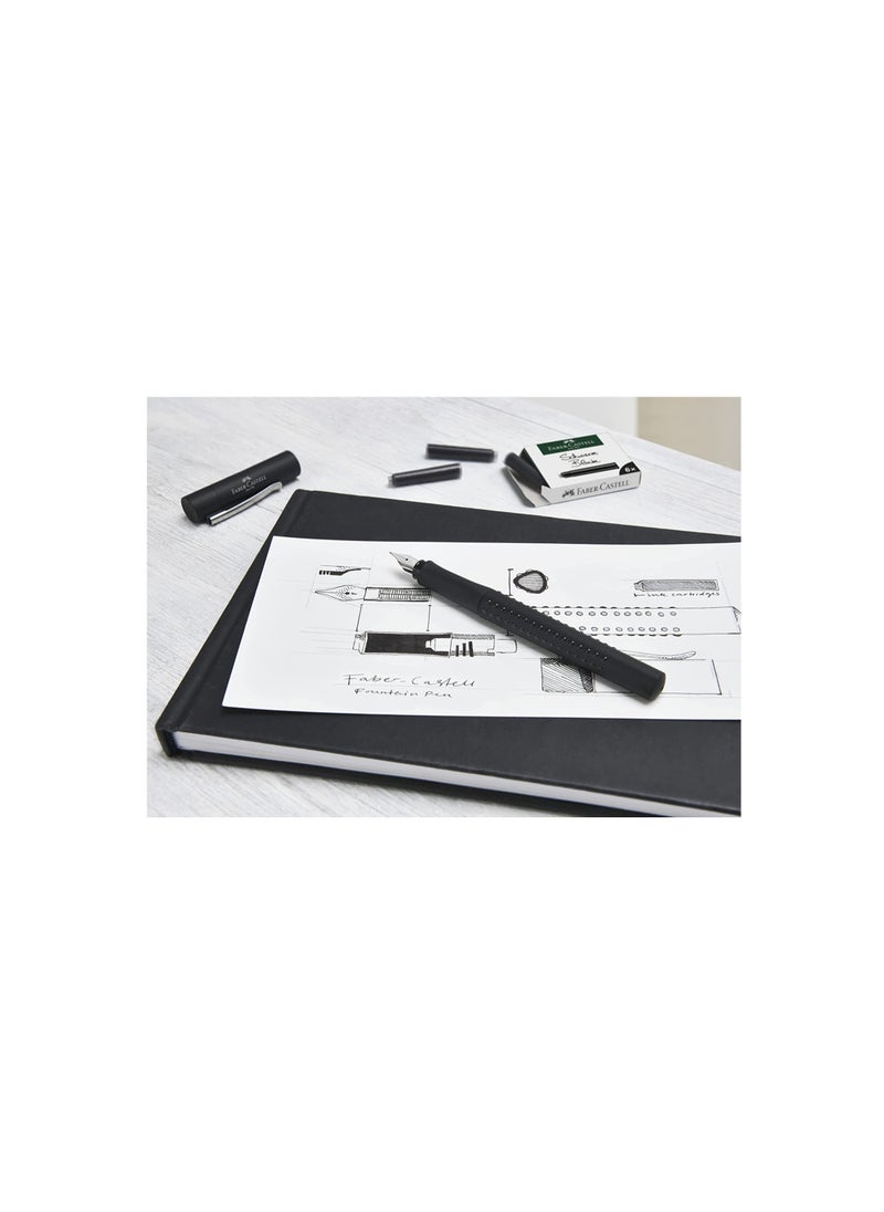FABER-CASTELL - Faber-Castell Ink Cartridge Packet Of 6X10Pc Black Standard Blue Erasable For Fountain Pens With A Standard Cartridge System Quality Ink Made In Germany 185507 - Image 1