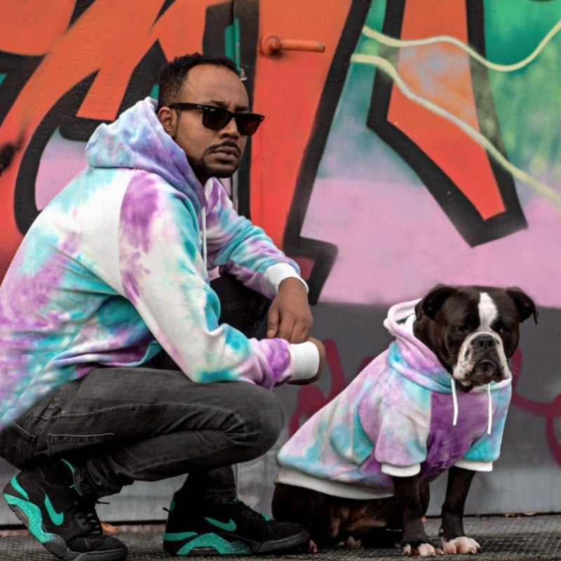 Spark Paws Dog Hoodie â€“ Premium Dog Sweater for Small, Medium, and Large Dogs | Warm Outfits for French Bulldogs, Pitbull, Puppy, Winter Jacket Alternative - 90s Retro Sky Dye - S - Image 5