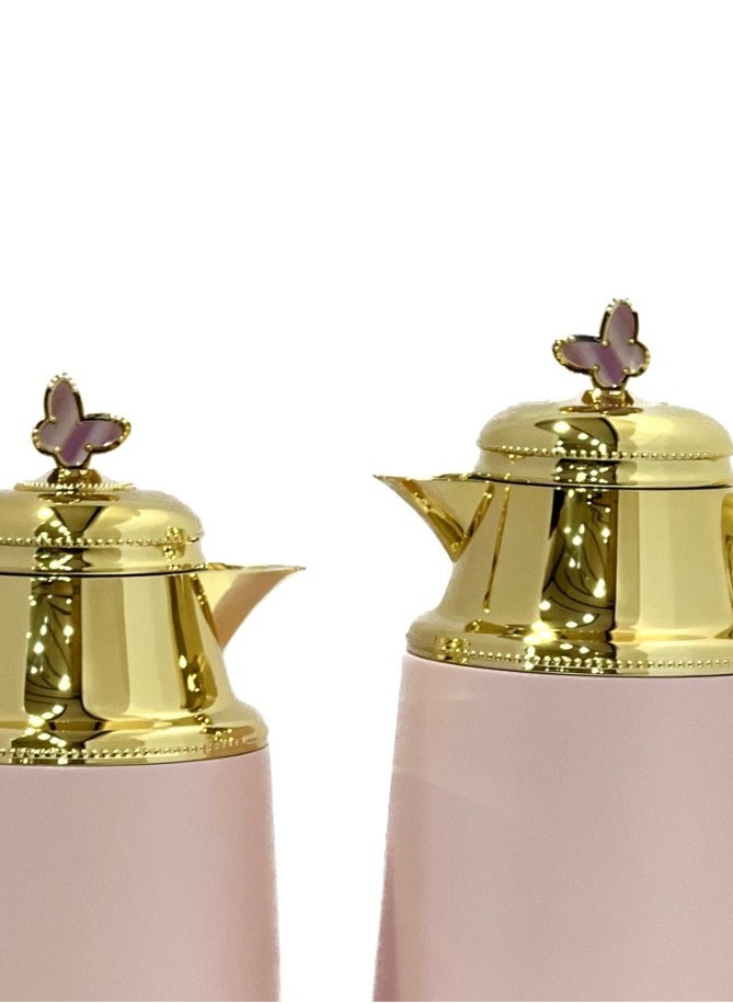 Home Maker 2-Piece  Tea & Coffee Flask Pink / Gold  - Image 4
