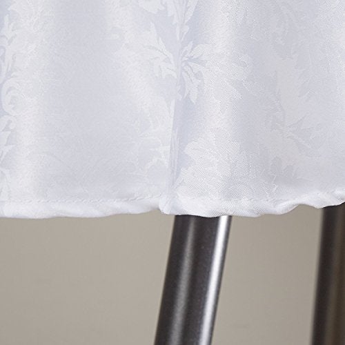 Violet Linen European Damask Design Tablecloth White 60" by 84" Oblong/Rectangle - Image 2