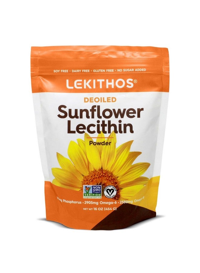 Lekithos Sunflower Lecithin Powder - 16 oz - Rich in Phosphatidyl Choline - Non-GMO Project Verified - Soy Free - Image 1