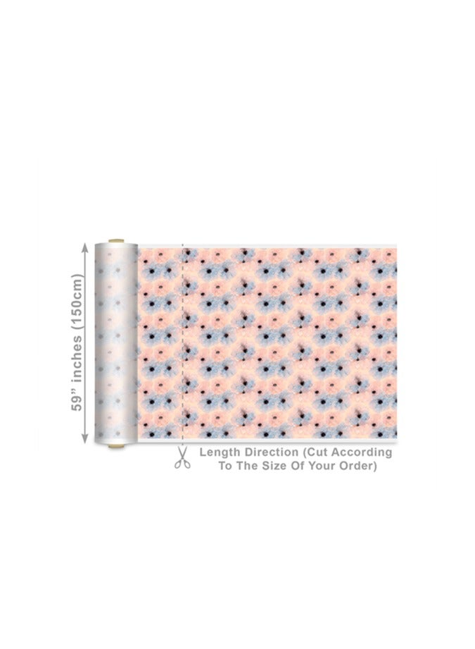 Vellato Al Lail Aramny Silk Fabric By The Yard Peach Blue Floral Jalabiya Makhweer Dressmaking 58 Inches Width - Image 2