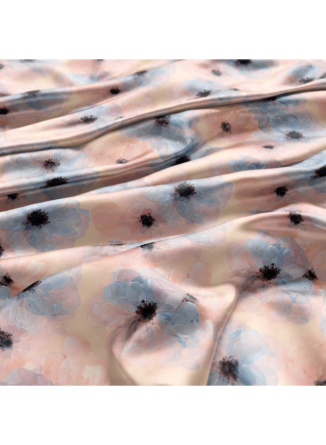 Vellato Al Lail Aramny Silk Fabric By The Yard Peach Blue Floral Jalabiya Makhweer Dressmaking 58 Inches Width - Image 3