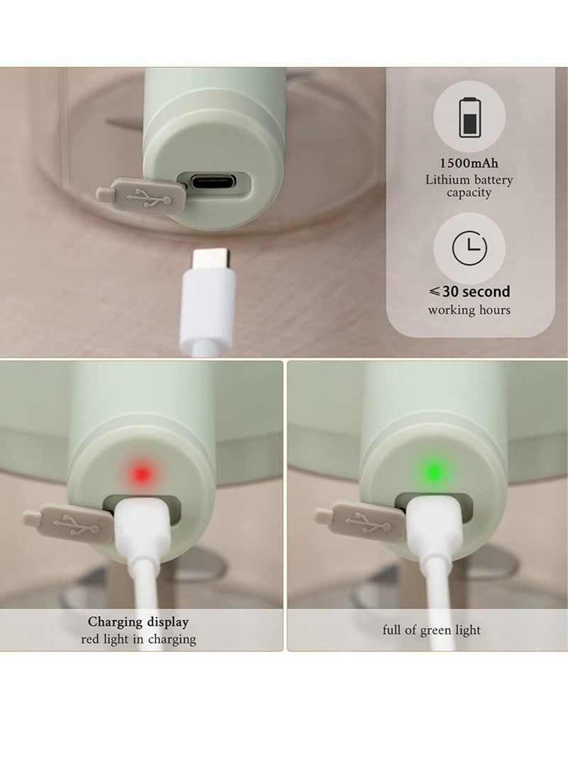 ELTRAZONE 4 in 1 Portable Electric Vegetable Cutter Set,Gatling Vegetable Chopper Mini Wireless Food Processor,Garlic Chili Onion Celery Ginger Meat Garlic Chopper with Brush - Image 3