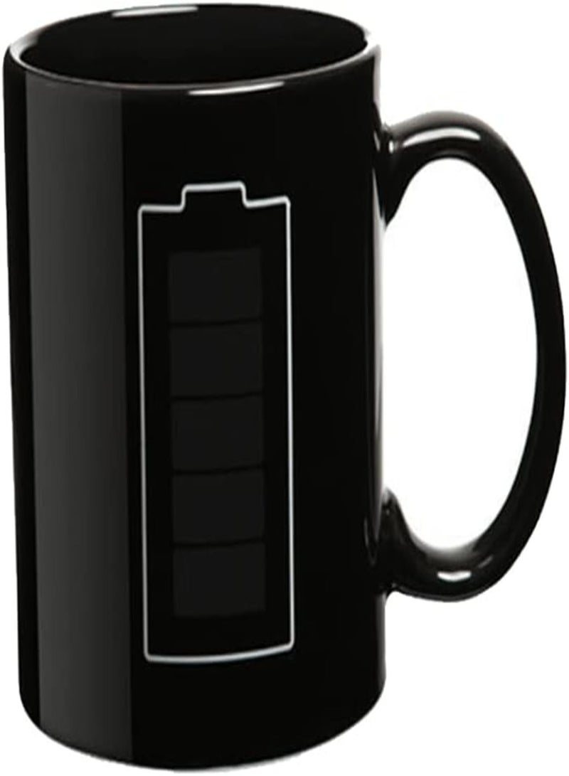 GGOOT Heat Sensitive Ceramic Mug Colour Changing Coffee Cup Heat Changing Porcelain Mug with Handle-Battery Charging Pattern - Image 2