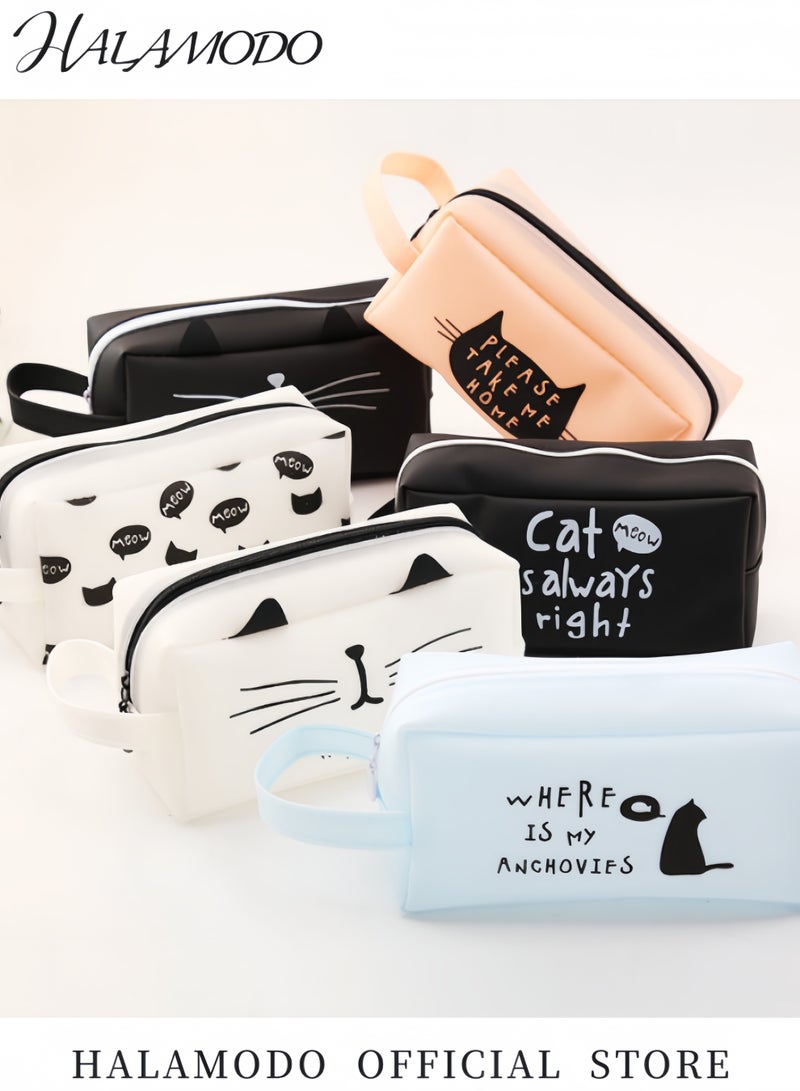 HALAMODO Pencil Case Adorable Cat Large Capacity Pencil Pouch Stationery Storage Bag Office Stationery Organizer Multifunctional Pencil Bag - Image 5
