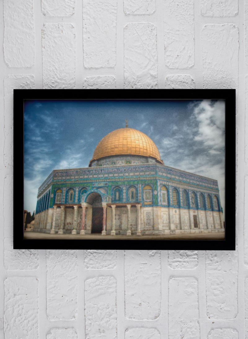 LOWHA Framed Wall Art with Qubbat as-Sakhra in al-Masjid al-Aqsa Palestine Printed Painting Poster, For Home, Room, Office Decor - Image 1