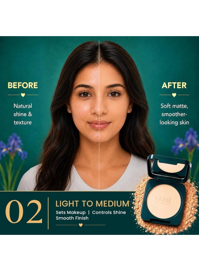 Parul Garg Beauty PARIE Compact | Oil Control Face Powder for Daily Wear | SPF 10 PA++, Matte Finish, Pore Blur, Vitamin E & Shea Butter | Includes Puff Applicator (Light Medium, 9g) - Image 4