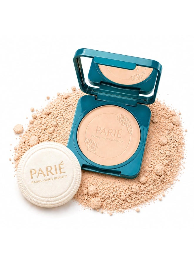 Parul Garg Beauty PARIE Compact | Oil Control Face Powder for Daily Wear | SPF 10 PA++, Matte Finish, Pore Blur, Vitamin E & Shea Butter | Includes Puff Applicator (Light Medium, 9g) - Image 1