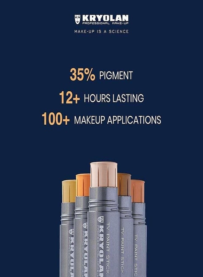 Kryolan عصا مكياج كريولان تي في - مكياج مات ألاباستر - مكياج أساس - مكياج للتلفزيون والمسرح والتمثيل والوجه والجسم، عصا كونسيلر كريمة تغطية كاملة - صنع في الولايات المتحدة (25 جرام) - Image 3