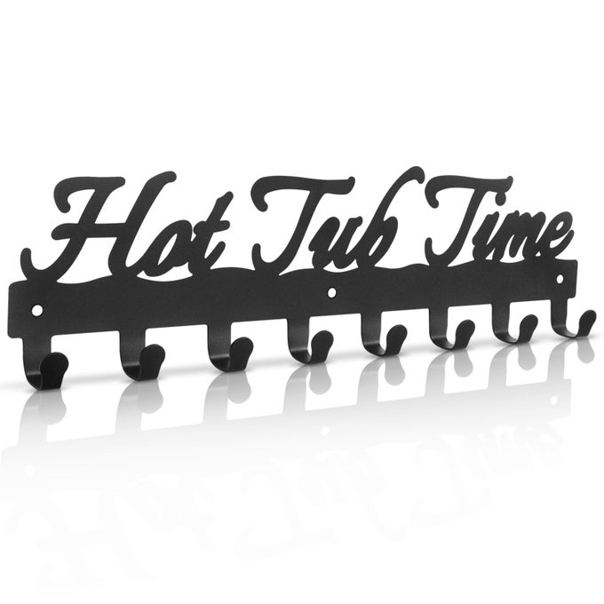 TOWEL RACK FOR HOT TUB BATHROOM TOWEL HOLDER WITH 8 HOOKS TOWEL HANGER WALL MOUNTED FOR ROBES CLOTHES TOWELS HOT TUB ACCESSORIES OUTDOOR