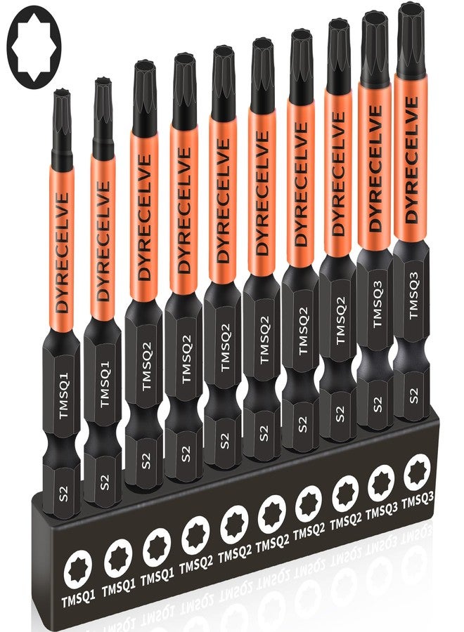 DYRECELVE Professional 10-Pack 8 Point Torx Star & Double Square Bit Set - Premium S2 Alloy Steel with Magnetic Heads & Hex Shank, 8 Point Star Bit for Trailer (Sizes #1, #2, #3), by DYRECELVE - Image 1