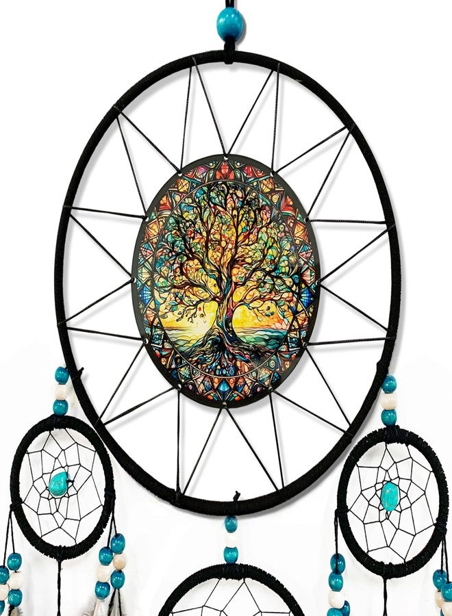 OIOVOIO Large Dream Catchers for Bedroom Adult Brown Boho Dream Catcher Wall Decor Tree of Life Suncatcher Hanging for Boys Teen Room Decor Dorm Living Room Hanging Decoration Festival Gifts - Image 3