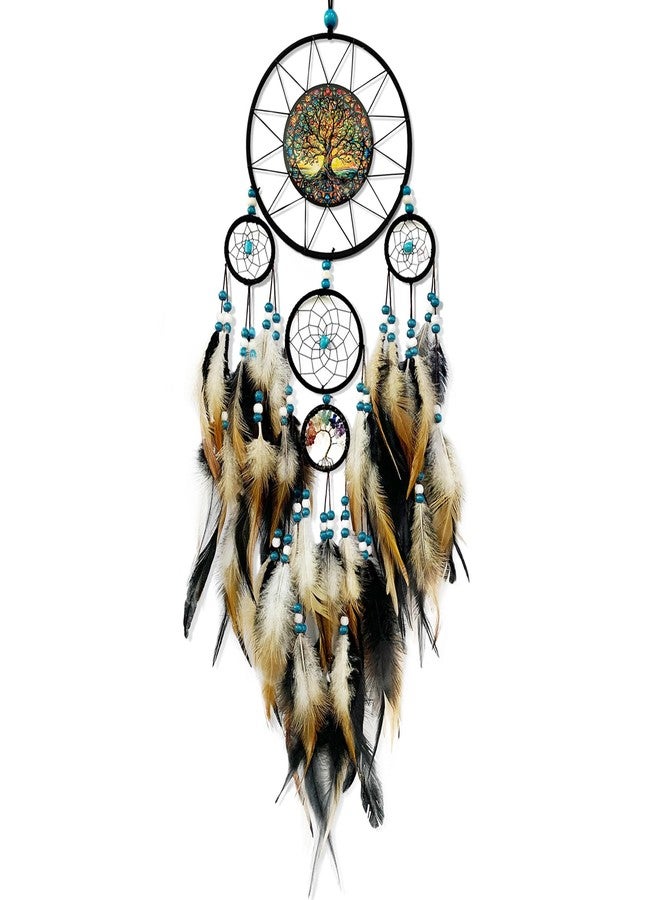 OIOVOIO Large Dream Catchers for Bedroom Adult Brown Boho Dream Catcher Wall Decor Tree of Life Suncatcher Hanging for Boys Teen Room Decor Dorm Living Room Hanging Decoration Festival Gifts - Image 1