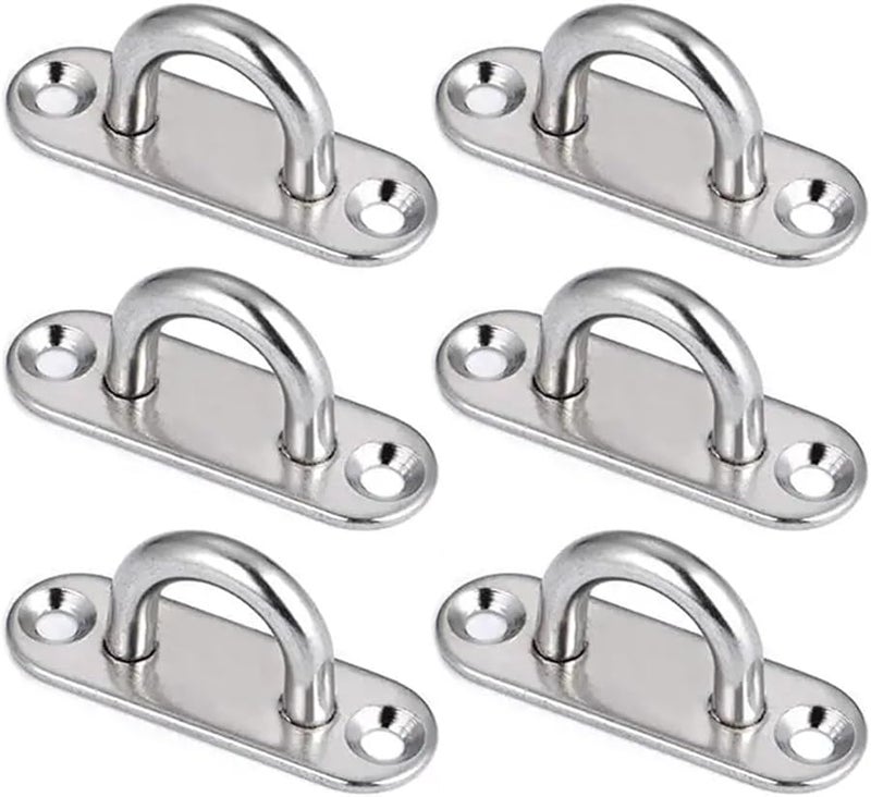 عينات الفولاذ المقاوم للصدأ خطاف العين 60 قطعة 5 مم لوحة مستطيلة تركيب الحائط للقارب اليخت تأمين - Image 2