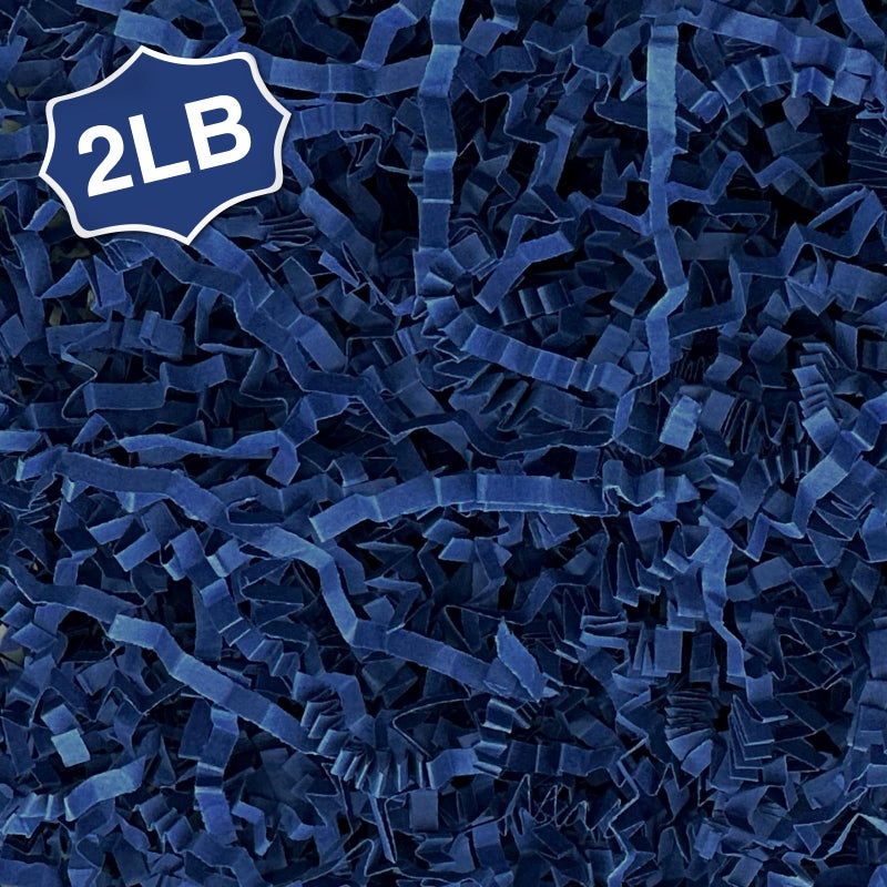 Corlcol 2LB Crinkle Cut Paper Shred Filler for Bag Gift Box Basket Confetti Paper Shreded Stuffing Decoration for Fathers DayDark Blue - Image 3