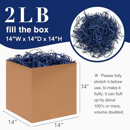 Corlcol 2LB Crinkle Cut Paper Shred Filler for Bag Gift Box Basket Confetti Paper Shreded Stuffing Decoration for Fathers DayDark Blue - Image 5
