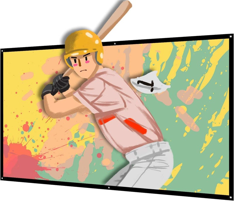 Vilro 73 inch, Matte White Screen, 16:9, Foldable, Anti-Crease, Projector Screen for Home Theater/Outdoor Indoor Projection Support - Image 1