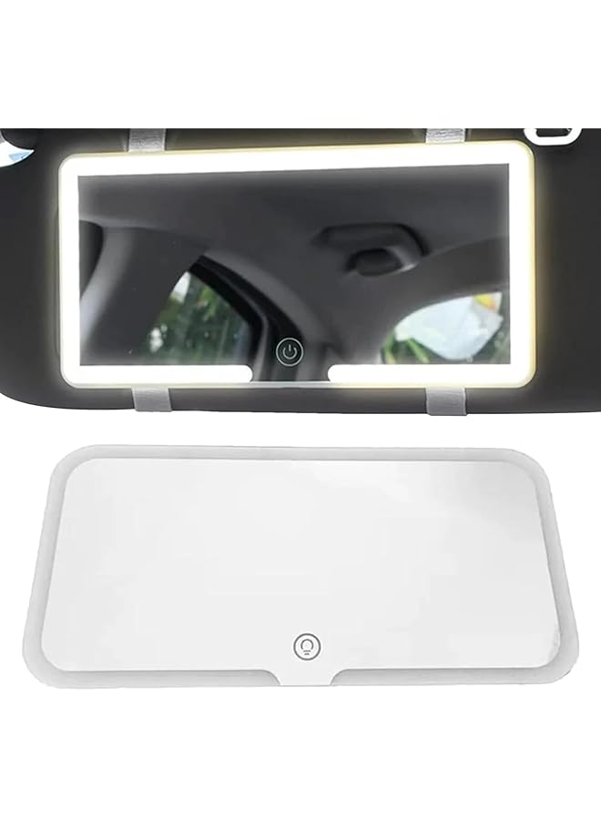 The Bros Rechargeable Car Visor Vanity Mirror With Led Lights, Cars vanity mirror with lights for car,Car Sun Visor Makeup Mirrors With 3 Light Modes - Rechargeable Cosmetic Mirrors,sun visors mirro - Image 1