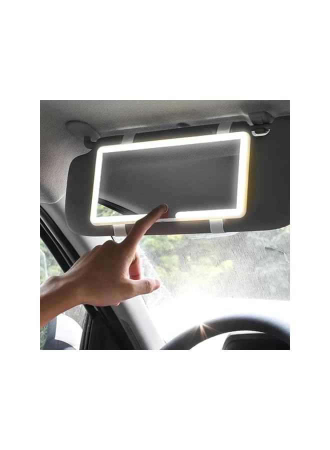The Bros Rechargeable Car Visor Vanity Mirror With Led Lights, Cars vanity mirror with lights for car,Car Sun Visor Makeup Mirrors With 3 Light Modes - Rechargeable Cosmetic Mirrors,sun visors mirro - Image 4