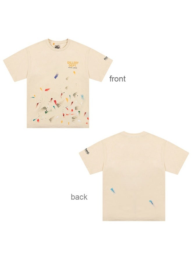 NIBEMINENT Oversized Unisex T-Shirt - High Street Vintage Style, Colorful Graphic Print, Couples Matching Short Sleeve Tee