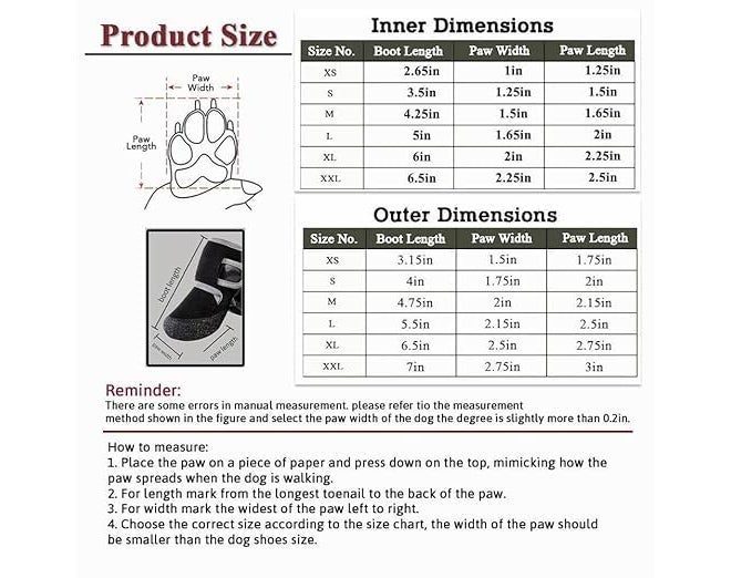 PET FUN ® POD Reflective Dog Shoes XL | Non-Slip, Waterproof Boots for Large Dogs | Night Safety, Adjustable Velcro, All-Weather Paw Protection - Image 3
