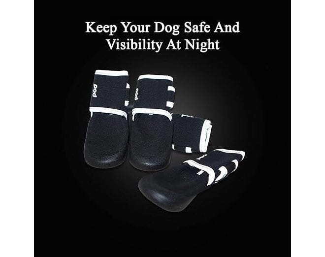 PET FUN ® POD Reflective Dog Shoes XL | Non-Slip, Waterproof Boots for Large Dogs | Night Safety, Adjustable Velcro, All-Weather Paw Protection - Image 2