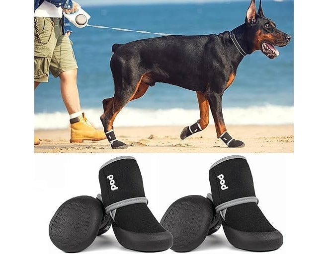 PET FUN ® POD Reflective Dog Shoes XL | Non-Slip, Waterproof Boots for Large Dogs | Night Safety, Adjustable Velcro, All-Weather Paw Protection - Image 5