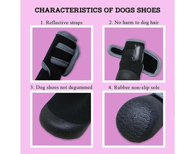 PET FUN ® POD Reflective Dog Shoes XL | Non-Slip, Waterproof Boots for Large Dogs | Night Safety, Adjustable Velcro, All-Weather Paw Protection - Image 4