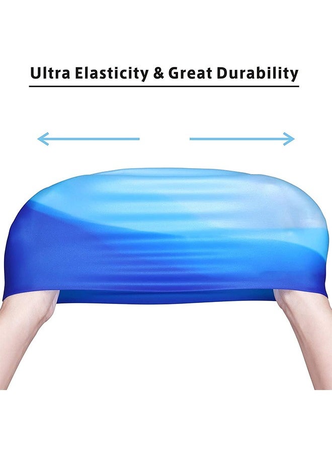 Garlo Summer Swim Cap Kids Waterproof 2 Pack Silicone Swimming Caps for Girls Boys Aged 2-12. Bathing Caps for Kids .Toddler Children Pool Swim Cap .  - Image 5