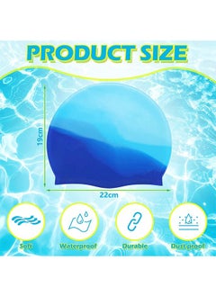 Garlo Summer Swim Cap Kids Waterproof 2 Pack Silicone Swimming Caps for Girls Boys Aged 2-12. Bathing Caps for Kids .Toddler Children Pool Swim Cap .  - Image 3