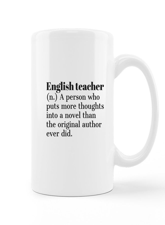 kunlisa Minimalist Ceramic Mug-11oz Coffee Milk Tea Mug Cup with Handle, English Teacher Appreciation Gift, End of Year Gift for English Teacher - Image 1