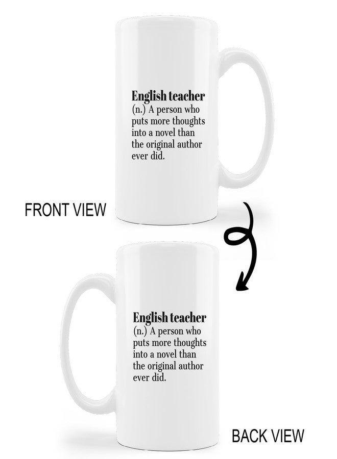 kunlisa Minimalist Ceramic Mug-11oz Coffee Milk Tea Mug Cup with Handle, English Teacher Appreciation Gift, End of Year Gift for English Teacher - Image 5