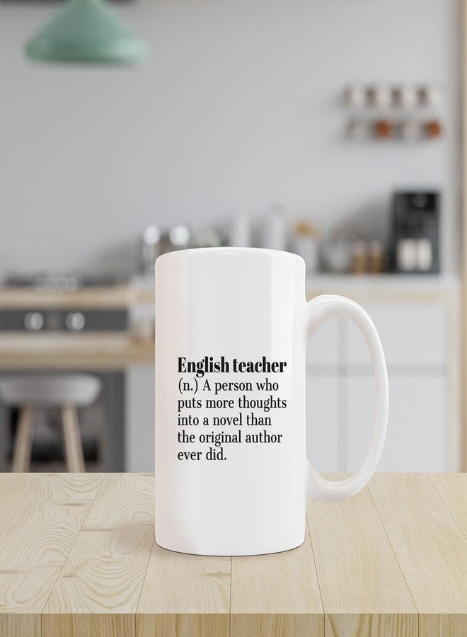 kunlisa Minimalist Ceramic Mug-11oz Coffee Milk Tea Mug Cup with Handle, English Teacher Appreciation Gift, End of Year Gift for English Teacher - Image 2