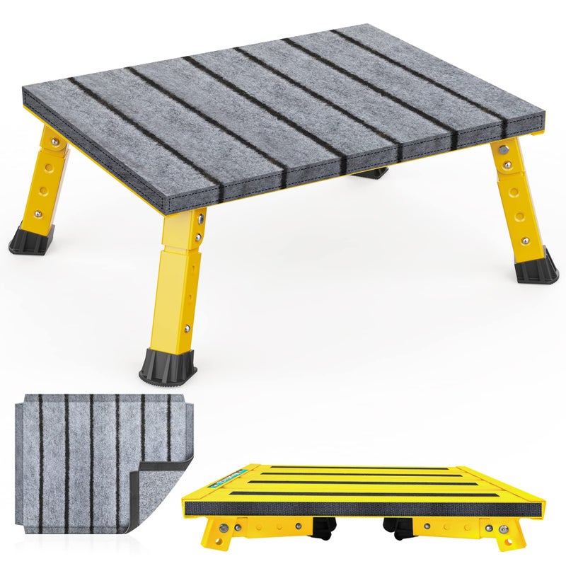 Marudina Large Platform RV Step with Cloth Cover and Anti-Slip Surface, 3-Level Adjustable Height, Light Aluminum Folding Step Stool, Supports Up to 1,000 lb - Ideal for RV and Multi-Use Scenarios - Image 1