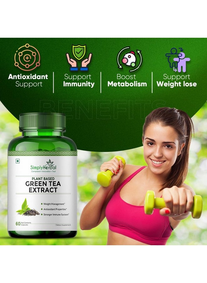 Simply Herbal كبسولات مستخلص الشاي الأخضر 500 ملغ من سيمبلي هيربال لفقدان الدهون | مكمل معزز لعملية الأيض يدعم إدارة الوزن الصحية وتنظيم الشهية - 60 كبسولة لكل عبوة، عبوة من 3 - Image 3