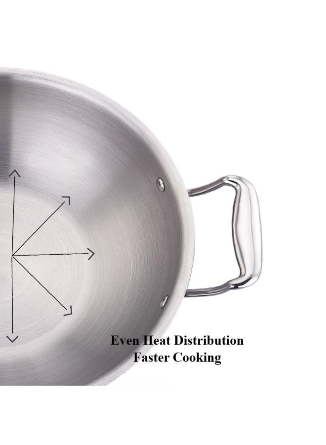 Maxima Stainless Steel Wok Pan With Lid 30 cm - Image 4