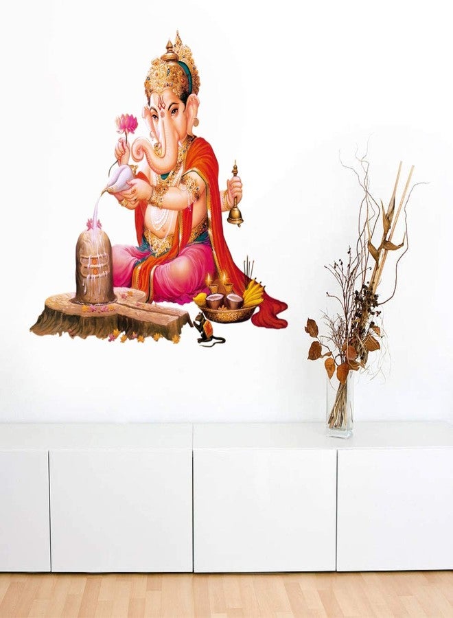 VCREATE DECOR ملصق حائط وشعار اللورد غانيشا من VCREATE DECOR (فينيل PVC، الحجم 58 سم × 51 سم) - Image 3