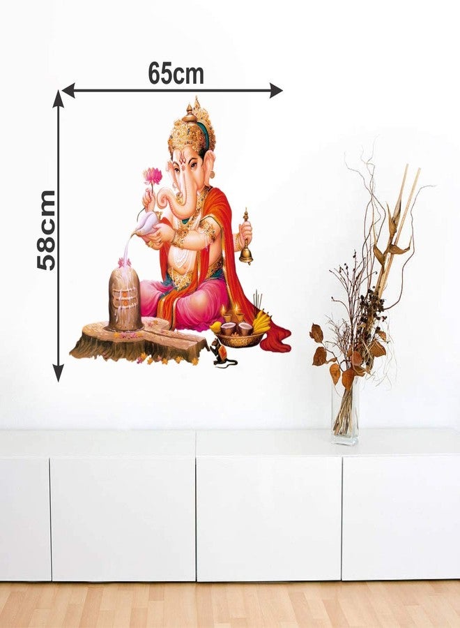 VCREATE DECOR ملصق حائط وشعار اللورد غانيشا من VCREATE DECOR (فينيل PVC، الحجم 58 سم × 51 سم) - Image 2