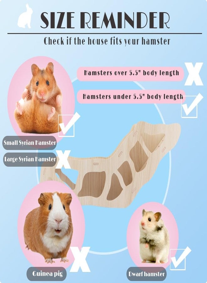 kcrygogo Versatile Hamster Hideout&Exploration Tunnel -Wooden Climbing Ladder&Peep Shelter | Hamster Hideout for Decorative Landscaping Digging Peeping Hide(Only for Small Hamsters) - Image 4