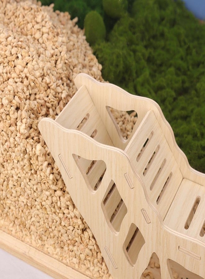 kcrygogo Versatile Hamster Hideout&Exploration Tunnel -Wooden Climbing Ladder&Peep Shelter | Hamster Hideout for Decorative Landscaping Digging Peeping Hide(Only for Small Hamsters) - Image 2