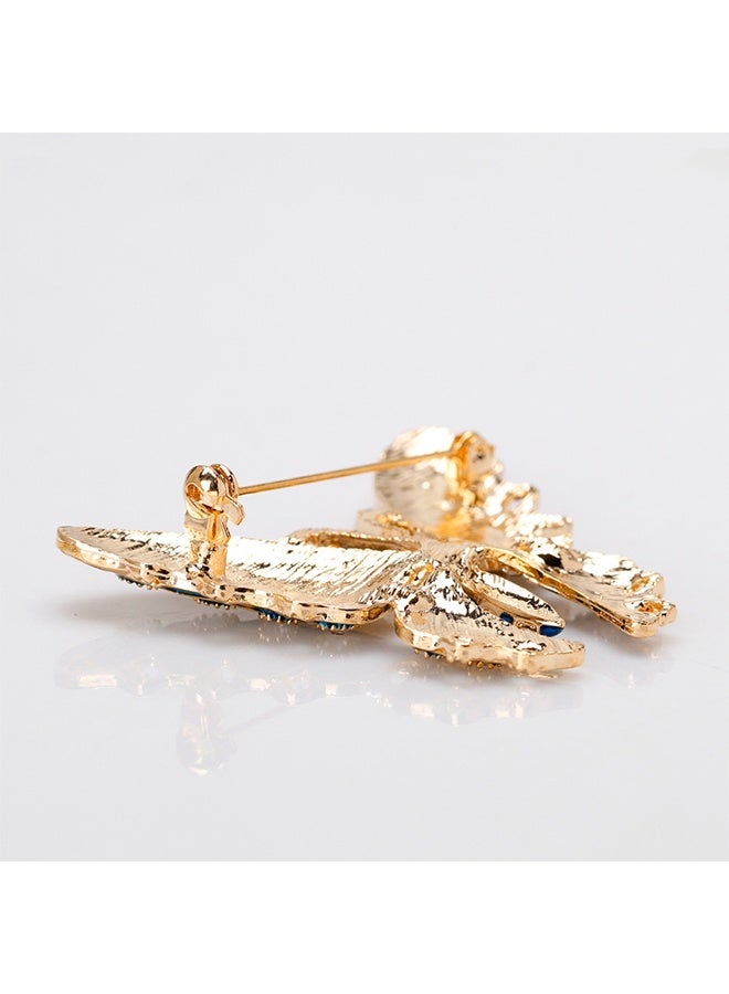 بروش فراشة ذهبية، دبابيس بروش سبائك مقاومة للصدأ ومقاومة للاختفاء، مشبك وشاح للنساء والفتيات (ذهبي) - Image 5