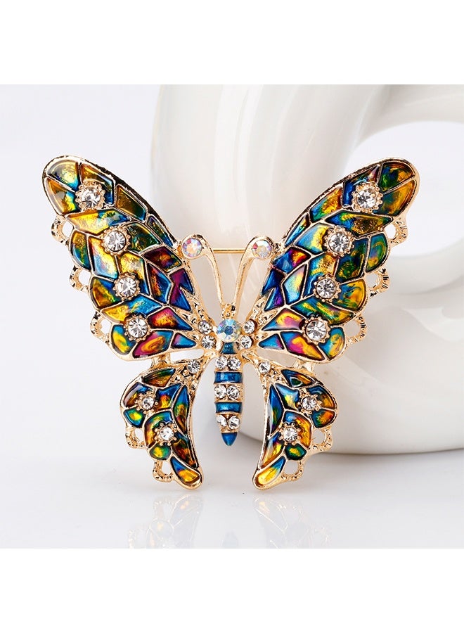 بروش فراشة ذهبية، دبابيس بروش سبائك مقاومة للصدأ ومقاومة للاختفاء، مشبك وشاح للنساء والفتيات (ذهبي) - Image 4