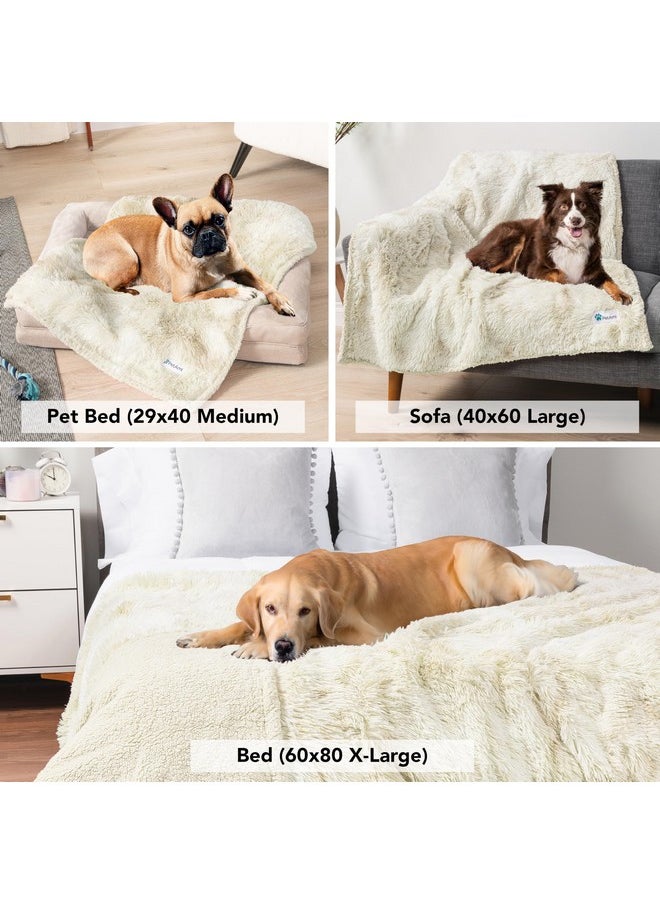 PetAmi Waterproof Dog Blanket For Large Dog, Calming Pet Blanket Bed Couch Cover Protector, Washable Sherpa Faux Fur Throw For Sofa Furniture Protection, Soft Fluffy 60X80 Cream Beige  - Image 4