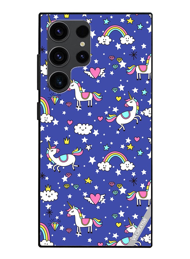 VR CREATIVE Protective Case Cover For Samsung Galaxy S24 Ultra Unicorns Design Multicolour - Image 1