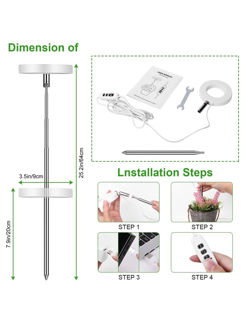 SYOSI LED Grow Light, Full Spectrum Growing Lamp for Indoor Plants, 9 Adjustable Brightness 180° Rotatable Light Panel  - Image 5